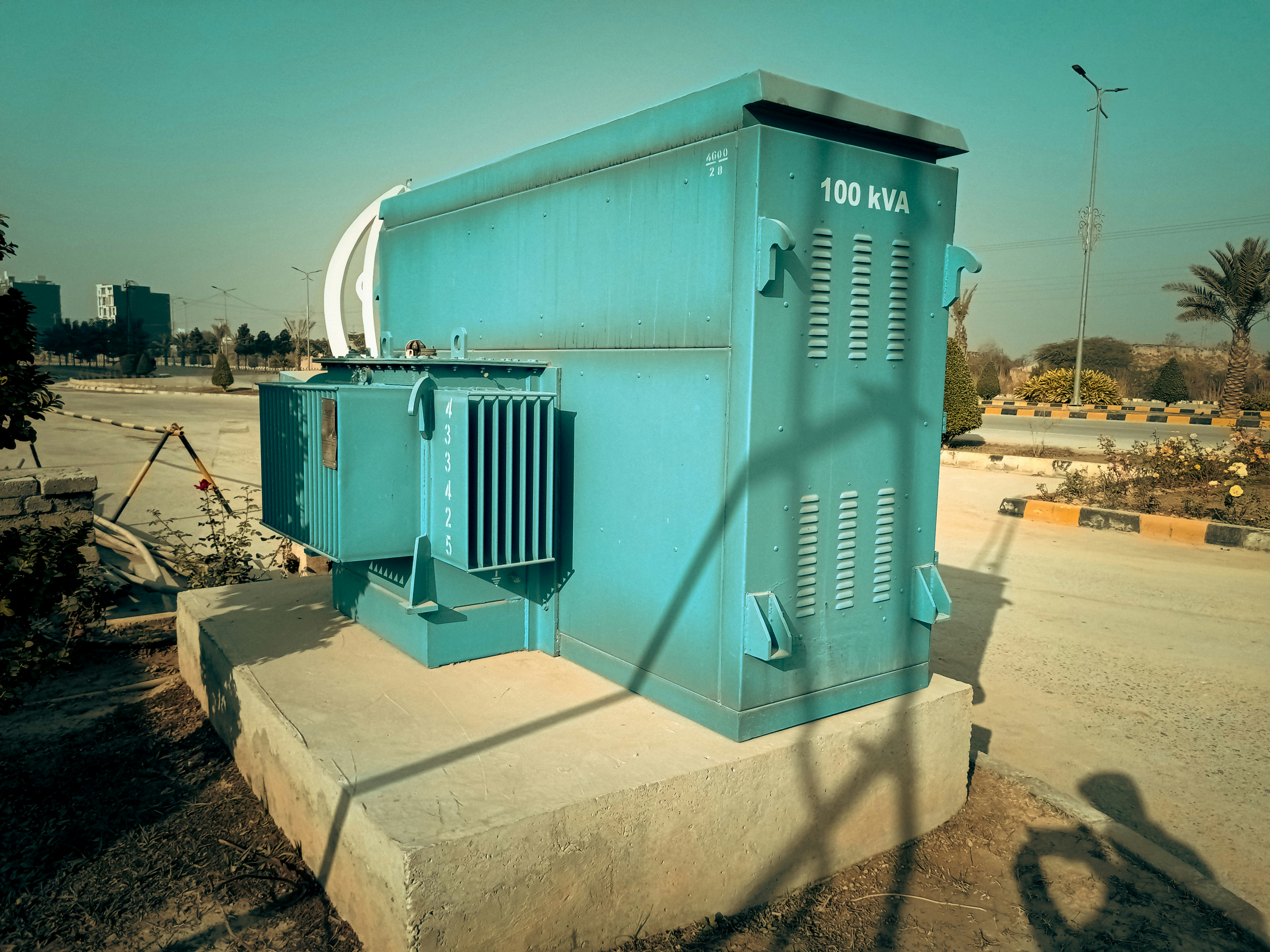 Standalone pad-mounted transformer serving a local distribution point